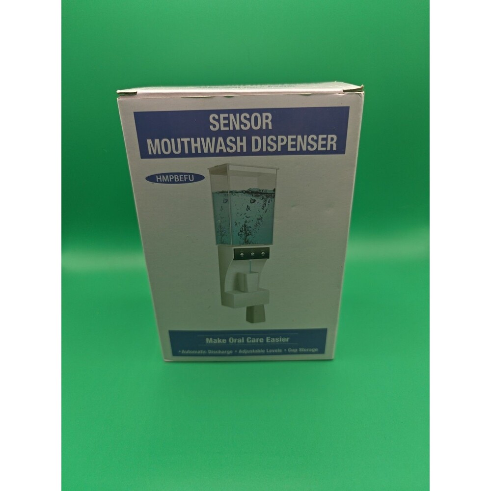 Mouthwash Dispenser for Bathroom - Glass Mouthwash Container (12.7 oz) with W...